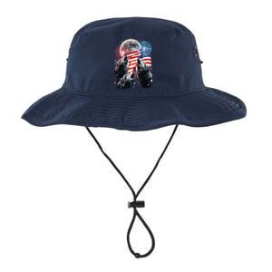 Patriotic Usa American Flag Three Wolves Moon Legacy Cool Fit Booney Bucket Hat