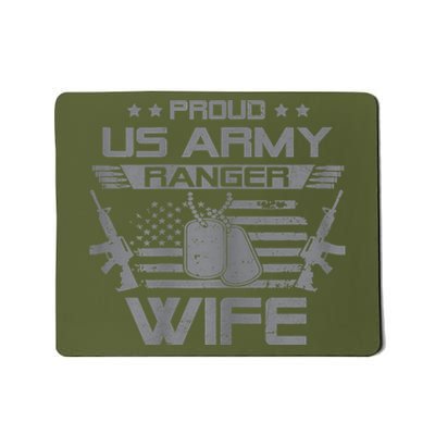 Proud US Army Ranger Wife Flag American USA Military Veteran Mousepad