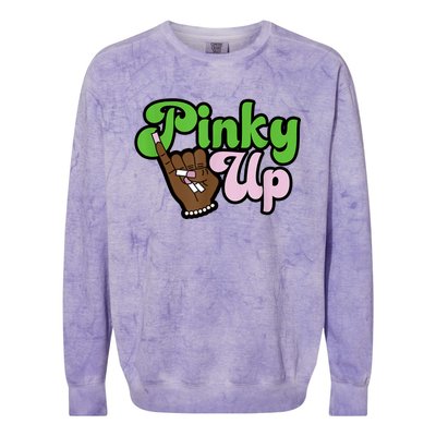 Pinky Up AKA Inspired Greek Sorority Colorblast Crewneck Sweatshirt