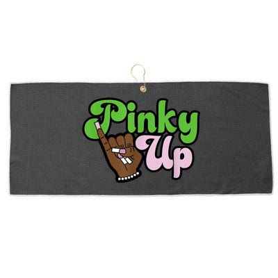 Pinky Up AKA Inspired Greek Sorority Large Microfiber Waffle Golf Towel