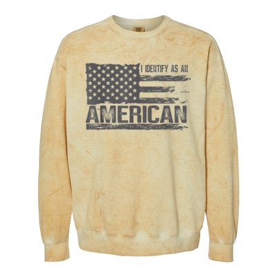 Proud Us Americans Patriotic Retro I Identify As An American Colorblast Crewneck Sweatshirt