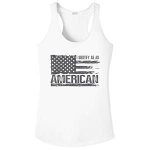 Proud Us Americans Patriotic Retro I Identify As An American Ladies PosiCharge Competitor Racerback Tank