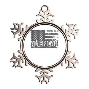 Proud Us Americans Patriotic Retro I Identify As An American Metallic Star Ornament