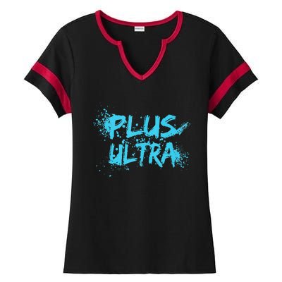 Plus Ultra Anime Hero Ladies Halftime Notch Neck Tee