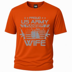 Proud US Army Ranger Wife Flag American USA Military Veteran Cooling Performance Crew T-Shirt