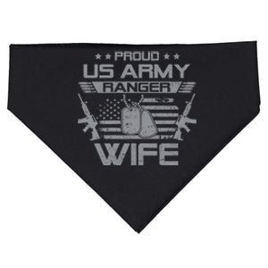 Proud US Army Ranger Wife Flag American USA Military Veteran USA-Made Doggie Bandana