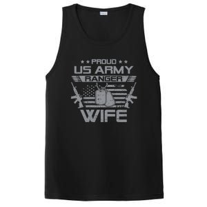 Proud US Army Ranger Wife Flag American USA Military Veteran PosiCharge Competitor Tank