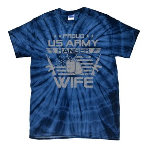 Proud US Army Ranger Wife Flag American USA Military Veteran Tie-Dye T-Shirt