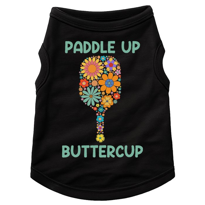 Paddle Up Buttercup Floral Pickleball Paddle Doggie Tank