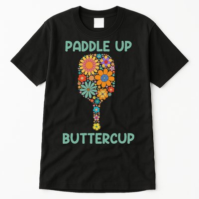 Paddle Up Buttercup Floral Pickleball Paddle Tall T-Shirt