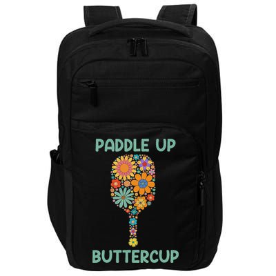 Paddle Up Buttercup Floral Pickleball Paddle Impact Tech Backpack