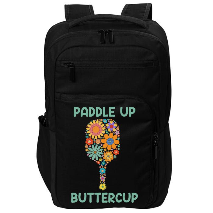 Paddle Up Buttercup Floral Pickleball Paddle Impact Tech Backpack
