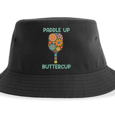Paddle Up Buttercup Floral Pickleball Paddle Sustainable Bucket Hat