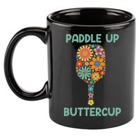 Paddle Up Buttercup Floral Pickleball Paddle 11oz C Handle Ceramic Mug