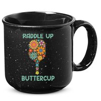 Paddle Up Buttercup Floral Pickleball Paddle 15oz Campfire Ceramic Mug
