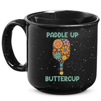 Paddle Up Buttercup Floral Pickleball Paddle 15oz Campfire Ceramic Mug