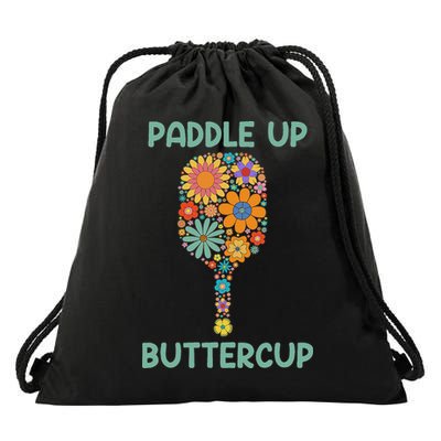 Paddle Up Buttercup Floral Pickleball Paddle Drawstring Bag