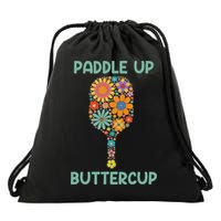 Paddle Up Buttercup Floral Pickleball Paddle Drawstring Bag