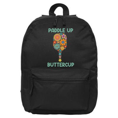 Paddle Up Buttercup Floral Pickleball Paddle 16 in Basic Backpack