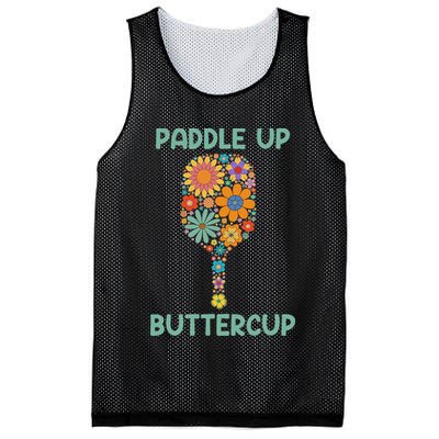 Paddle Up Buttercup Floral Pickleball Paddle Mesh Reversible Basketball Jersey Tank