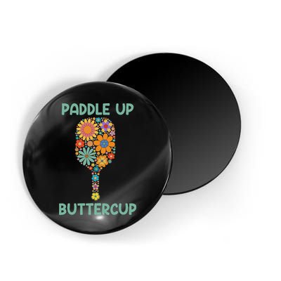 Paddle Up Buttercup Floral Pickleball Paddle Magnet