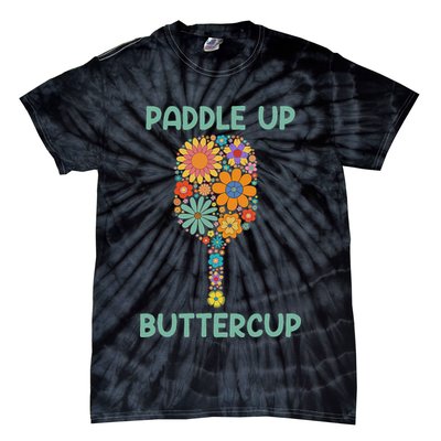 Paddle Up Buttercup Floral Pickleball Paddle Tie-Dye T-Shirt