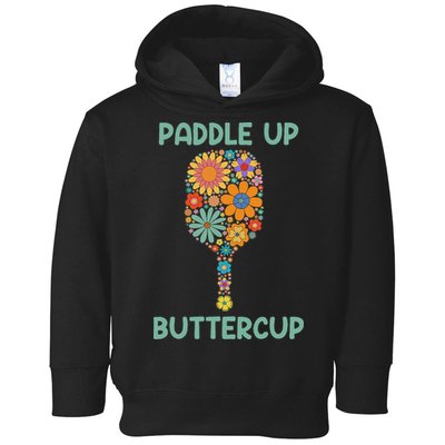 Paddle Up Buttercup Floral Pickleball Paddle Toddler Hoodie