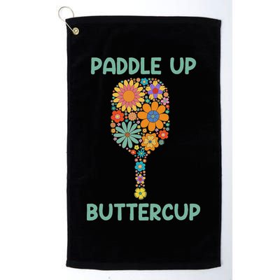 Paddle Up Buttercup Floral Pickleball Paddle Golf Towel