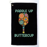 Paddle Up Buttercup Floral Pickleball Paddle Golf Towel
