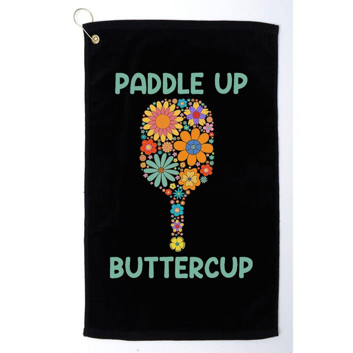 Paddle Up Buttercup Floral Pickleball Paddle Golf Towel