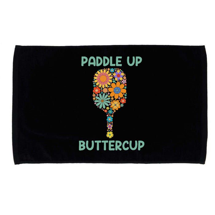 Paddle Up Buttercup Floral Pickleball Paddle Microfiber Hand Towel