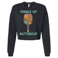 Paddle Up Buttercup Floral Pickleball Paddle Cropped Pullover Crew