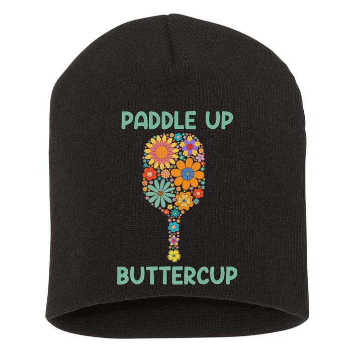 Paddle Up Buttercup Floral Pickleball Paddle Short Acrylic Beanie