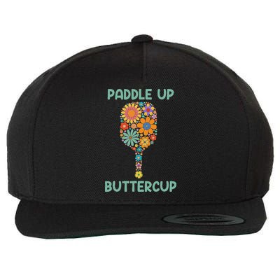 Paddle Up Buttercup Floral Pickleball Paddle Wool Snapback Cap