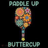 Paddle Up Buttercup Floral Pickleball Paddle Zip Tote Bag