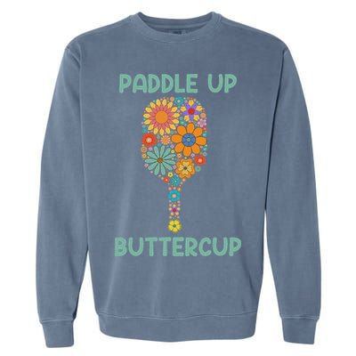 Paddle Up Buttercup Floral Pickleball Paddle Garment-Dyed Sweatshirt