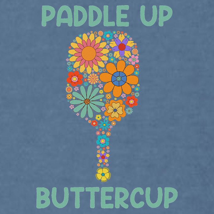 Paddle Up Buttercup Floral Pickleball Paddle Garment-Dyed Sweatshirt