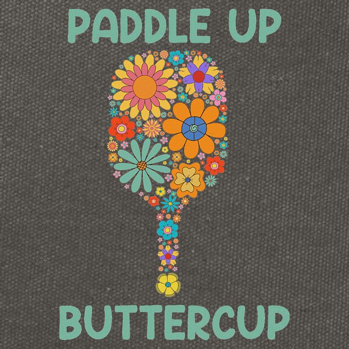 Paddle Up Buttercup Floral Pickleball Paddle Cotton Canvas Backpack