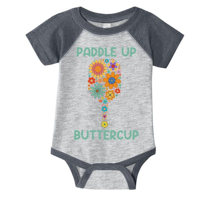 Paddle Up Buttercup Floral Pickleball Paddle Infant Baby Jersey Bodysuit