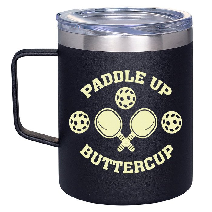 Paddle Up Buttercup For Pickleball 12oz Stainless Steel Coffee Mug