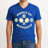 Paddle Up Buttercup For Pickleball V-Neck T-Shirt