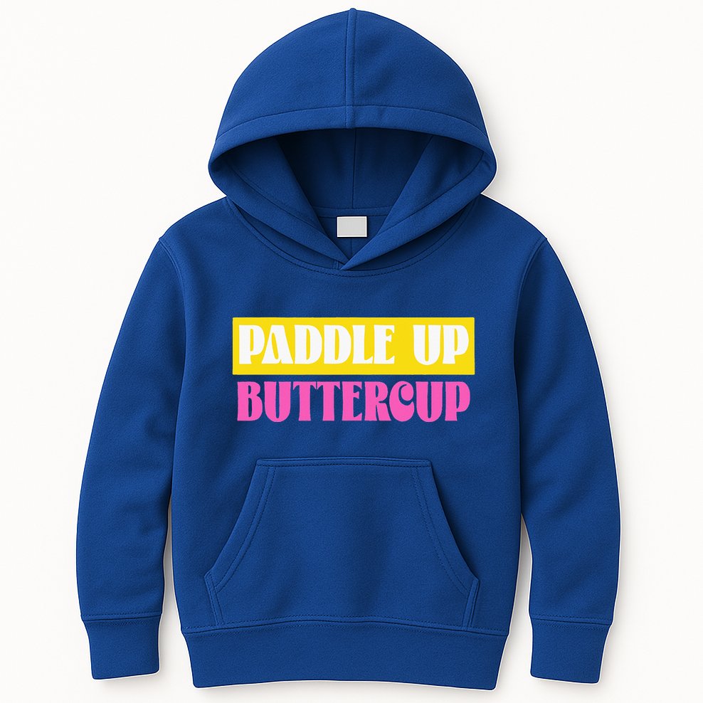 Paddle Up Buttercup for Pickleball Lovers Kids Hoodie
