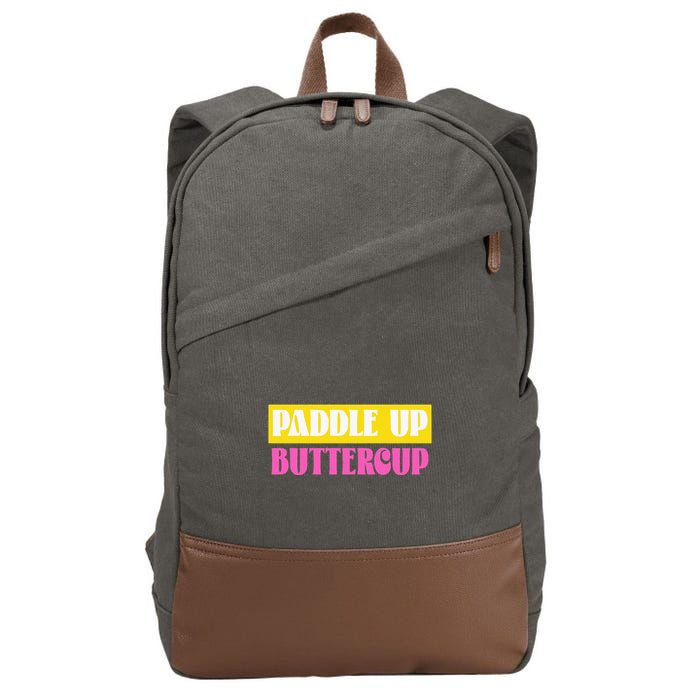 Paddle Up Buttercup for Pickleball Lovers Cotton Canvas Backpack