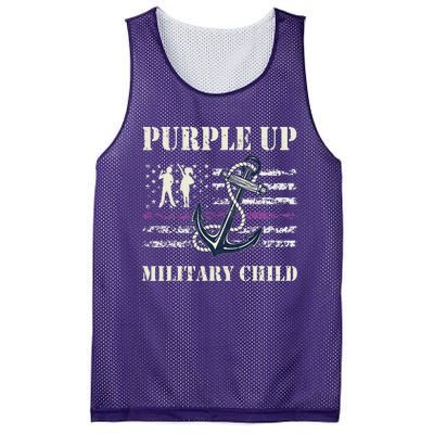 Purple Up Children's Costumes Military Children's Month American Flag Mesh Reversible Basketball Jersey Tank