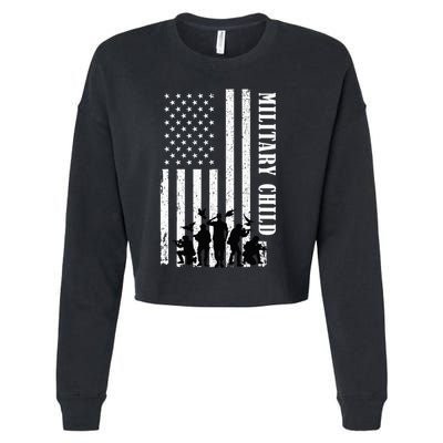Purple Up Children's Costumes Military Children's Month American Flag Cropped Pullover Crew