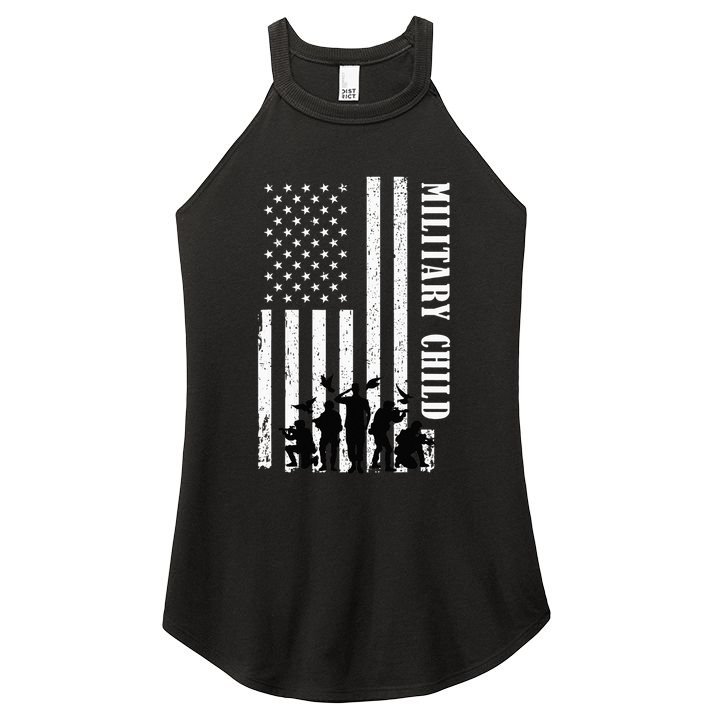 Purple Up Children's Costumes Military Children's Month American Flag Women's Perfect Tri Rocker Tank