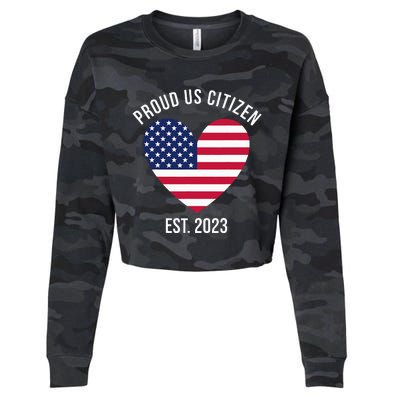 Proud US Citizenship Decoration American New USA Citizen Cropped Pullover Crew