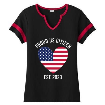 Proud US Citizenship Decoration American New USA Citizen Ladies Halftime Notch Neck Tee