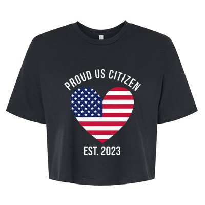 Proud US Citizenship Decoration American New USA Citizen Bella+Canvas Jersey Crop Tee