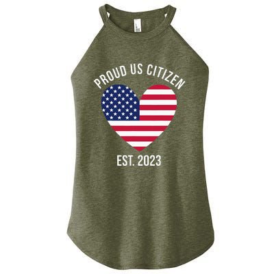 Proud US Citizenship Decoration American New USA Citizen Women's Perfect Tri Rocker Tank